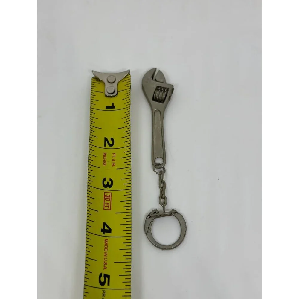 VTG 90s Adjustable Miniature Wrench Keychain Metal Fob Tool Dad Gift Collectible
